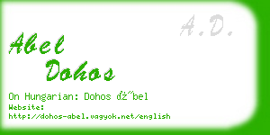 abel dohos business card